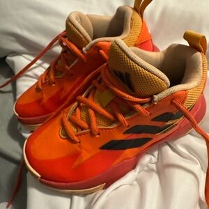 Adidas Kids' Vibrant Orange and Black Sneakers